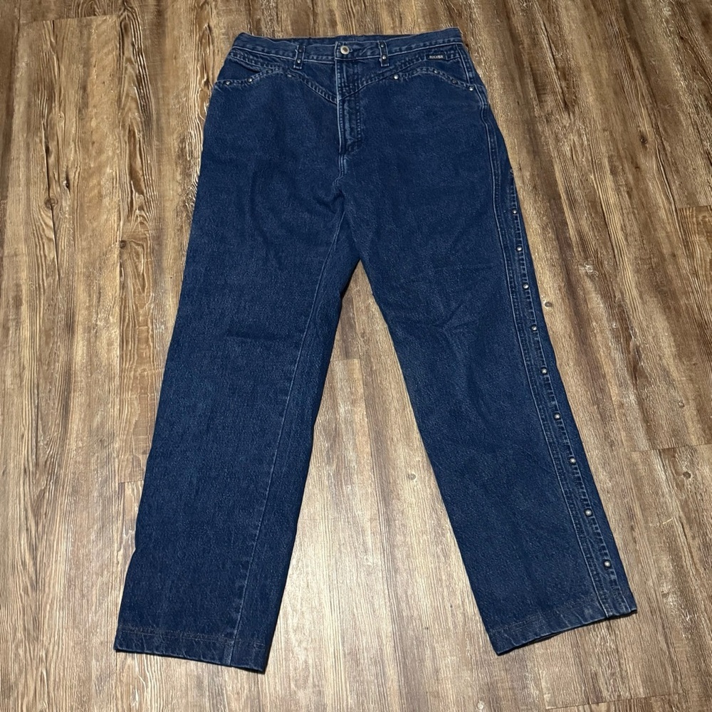 Vintage Rockies Bareback Jeans Women's 15/16 Studded High Rise Baggy 90s Denim